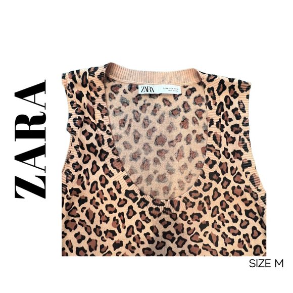 ZARA CHEETAH SLEEVELESS SHELL - Picture 3 of 3